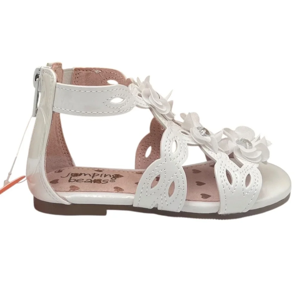 Jumping Beans Toddler Girls Extravagant Fashion Sandals Size‎ 7 Solid White
